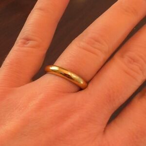Elegant Stainless Steel Milor Italy Gold Colored Band Ring